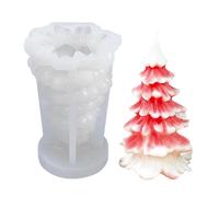 Qoukonao Stampo per candele a forma di albero di Natale, in silicone 3D, decorazione per la casa per appartamento, dormitorio, scrivania, ufficio, scuola, giorno del Ringraziamento, giorni feriali e