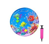 Qoukonao Tappeto Ad Acqua Per Gatti | 65 Cm Rinfrescante con Pompetta d'Aria - Giocattolo Sensoriale Portatile per Intrattenimento Animali Domestici su Pavimento in Casa Gioco Interno ed Estate