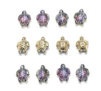 QOVBD 20 pezzi 14X18MM Ciondoli di tartaruga marina in C Perline di vetro sfaccettato per gioielli fai da te Creazione di orecchini Collane Fornitore Braccialetti-BJNWC