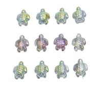 QOVBD 20 pezzi 14X18MM Ciondoli di tartaruga marina in C Perline di vetro sfaccettato per gioielli fai da te Creazione di orecchini Collane Fornitore Braccialetti-MHL