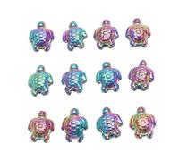 QOVBD 20 pezzi 14X18MM Ciondoli di tartaruga marina in C Perline di vetro sfaccettato per gioielli fai da te Creazione di orecchini Collane Fornitore Braccialetti-WC