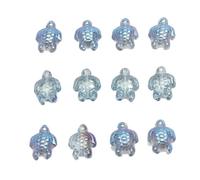QOVBD 20 pezzi 14X18MM Ciondoli di tartaruga marina in C Perline di vetro sfaccettato per gioielli fai da te Creazione di orecchini Collane Fornitore Braccialetti-BTLan