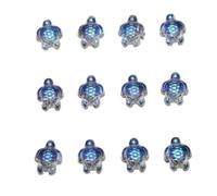 QOVBD 20 pezzi 14X18MM Ciondoli di tartaruga marina in C Perline di vetro sfaccettato per gioielli fai da te Creazione di orecchini Collane Fornitore Braccialetti-JKC