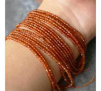 QOVBD Perline di pietra naturale da 2 mm, ametista, occhio di tigre, lapislazzuli, intarsiate con perle luminose, per realizzare gioielli fai da te, collane e bracciali - Granato arancione -