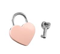 QOWIJEX 1 Pezzo Lucchetto d'amore a Cuore con Chiave,Mini Lucchetto Decorativo Cuore, Lucchetto Armadietto Palestra, Oro Lucchetto Armadietto per Amanti, Valigie,Rosa