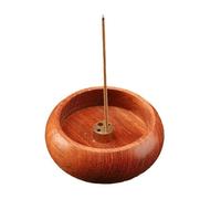 QOWIJEX 1 Pezzo Porta Incenso,Portaincenso in Legno di Pero, 4 Fori Bruciatore di Incenso con Raccoglicenere per Bastoncini da 14 cm,per Decorazioni la Casa