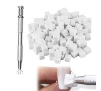 QOWIJEX 100 Pezzi Spugna per Nail Art, Strumenti per il Rendering Delle Unghie con Pinza Metallica, Pennello per Baby Boomer, Usato per Creare una Varietà di Modelli di Nail Art Sfumati