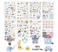 QOWIJEX 4 Pezzi A4 Adesivi per Album Fotografico e Scrapbooking per Bambini, Calendario e Feste