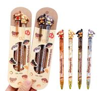 QOWIJEX 4 Pezzi Penne a Gel Kawaii con Design "Cuccioli in Abbraccio" - Penna dell'Amicizia e della Coppia - Regalo di Cancelleria Carino con Impugnature Uniche per Scuola e Ufficio
