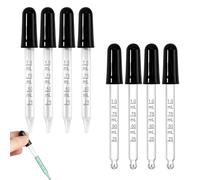 QOWIJEX 8 Pezzi Pipette Contagocce da 1ml, Contagocce Vetro con Misurazioni Contagocce con Testa in Gomma Pipetta in Vetro per Medicina Oli Essenziali Alimentazione Orecchio Laboratorio-2 Stili