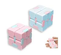 QOWIJEX Pezzi Fidget Toy Infinity Cube per Adulti e Bambini, Sollievo Dallo Stress e ansia, Killing Time Fidget Toys Cubo Infinito per Il Personale dell'ufficio(Blu e Rosa)