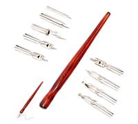 QOWIJEX Set di Pennini per Calligrafia Manga, con 1 Portapenne e 9 Pennini, Adatti per Principianti e Artisti, Schizzi, Disegno Manga (Stile palissandro)