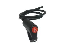 QOWIRUT Moto Accensione Pulsante 22mm Interruttore Luce di Emergenza per Moto Doppio Segnale di Emergenza Interruttore Lampeggiante Accessori per Moto Universale(Black Red)