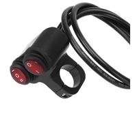 QOWIRUT Moto Accensione Pulsante 22mm Interruttore Luce di Emergenza per Moto Doppio Segnale di Emergenza Interruttore Lampeggiante Accessori per Moto Universale(Double Switch)