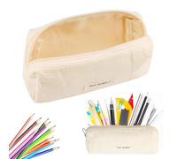 QOWUXHZ 1 Pezzi Astuccio Scuola Astuccio Legami Astuccio Monocromo Astuccio Penne Astuccio In Velluto A Coste Con Cerniera Portapenne Borsa Per Cartoleria Astuccio Bambina Beige