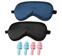 QOWUXHZ 2 Pezzi Maschera Per Dormire In Seta 100% Naturale Include 2 Paia Di Tappi Per Le Orecchie Cinturino Regolabile Design Morbido E Comodo Donne E Uomini Perfetto Per Viaggi E Riposo A Casa