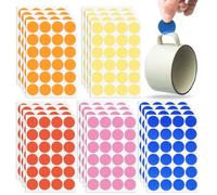 QOWUXHZ 480 Pezzi Bollini Adesivi Colorati 30 Mm Adesivi Rotondi Colorati Etichette Adesive Bollini Rotonde 5 colori