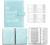 QOWUXHZ Budget Planner Italiano Raccoglitore Per 100 Buste Con Buste Trasparenti Per Contanti Fogli Di Bilancio Ed Etichette Adesive Organizer Per Risparmiare Denaro Sfida Di Risparmio Per Viaggi