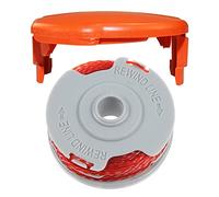 QOXEZY 1/2/4 bobine con tappo a bobina e copertura per Flymo ContourContour XT Contour 500 FLY021 FLY060 trimmer, doppio set di bobina di alimentazione automatica, 1 x bobina+1 x tappo per bobina