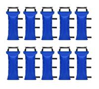 QOXEZY 10 sacchi di sabbia resistenti per tettoie e ombrelloni da terrazza, 45 x 30 cm, in tessuto di poliestere, cinghie di fissaggio, riutilizzabili, resistenti al vento (1000D blu)