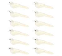 QOXEZY 12 figure bianche di colomba simulazione realistica schiuma piuma statue da giardino ornamenti per festa di nozze camera da letto prato cortile decorazione Bulk Pack eleganti accenti per la