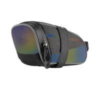 QOXEZY Borsa da sella per bicicletta, impermeabile, per sellino posteriore, riflettente, 1,8 l, con tasca in rete integrata, compatibilità con fanali posteriori, struttura di supporto robusta