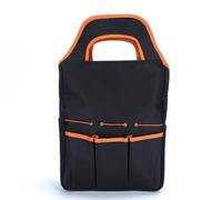 QOXEZY Borsa per attrezzi da giardino, resistente tessuto Oxford 600D, con comoda maniglia e 8+ tasche per accessori per la cura delle piante e uso esterno (arancione)