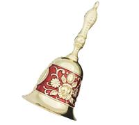 QOXEZY Campanello da tavolo in lega di rame, 11 cm | Questo campanello a mano in lega di rame presenta una sfera di metallo interna che crea una cena o un servizio chiaro e