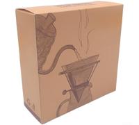 QOXEZY Carta filtrante per caffè in pasta di legno, 100 pezzi, per modelli Hario a forma di cono Dripper V01 V02, ottimizzato per versare sopra la birra, pasta di legno naturale, design a orecchie