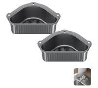QOXEZY Cestello per lavello a triangolo, configurazione per cucina, con filtrazione ottimizzata del foro inferiore, pulizia senza sforzo, struttura in ABS, resistente alla ruggine (grigio)