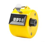 QOXEZY Clicker manuale per contare le persone, corpo in plastica con anello per dito, ideale per eventi, scuole e golf, 5,5 cm, giallo