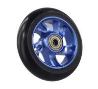 QOXEZY Confezione da 2 ruote da 100 mm con mozzo in lega di alluminio e poliuretano ad alta elasticità, per scooter professionali, blu