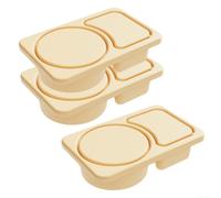 QOXEZY Contenitore per il pranzo in silicone con 2 scomparti, a prova di perdite, adatto al microonde, coperchi sicuri, design salvaspazio per viaggi, ufficio (giallo)