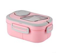 QOXEZY Contenitore per il pranzo riutilizzabile, 1200 ml, 3 scomparti | Tre griglie separate, mantiene i sapori distinti, guarnizione in silicone, adatta al microonde fino a 3 minuti