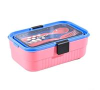 QOXEZY Contenitore per il pranzo scolastico, 1250 ml, con forchetta e | Si riscalda in modo sicuro nel microonde, include forchetta e cucchiaio integrati, polipropilene robusto, facile da pulire