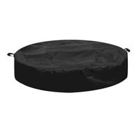 QOXEZY Copertura per focolare da esterno, protezione rotonda resistente alle intemperie per braciere da giardino e patio (129,5-144,8 cm), tessuto Oxford 420D, nero, con maniglia per il trasporto e