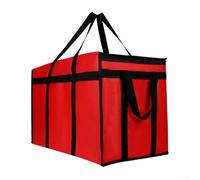 QOXEZY Efficiente borsa isolante termica per la consegna del cibo caratterizzata da un design spazioso e un forte materiale non tessuto, Come da immagine, red black