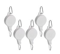 QOXEZY Gancio per piante per vasi e cesti da fiori - Puleggia retrattile con estensione da 89 cm, confezione da 5 supporti per piante da interni ed esterni (bianco)