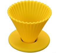 QOXEZY Gocciolatore riutilizzabile in silicone per caffè compatibile V60 con base stabile per casa e ufficio, 10,5 cm, marrone (giallo)