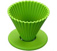 QOXEZY Gocciolatore riutilizzabile per caffè in silicone compatibile con V60, con base stabile, per casa e ufficio, 10,5 cm, marrone (verde)