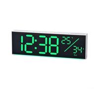 QOXEZY Grande orologio da parete con numeri a LED con rilevamento automatico della luce, controllo manuale della luminosità a 10 livelli, display RGB che cambia colore per soggiorno, camera da letto