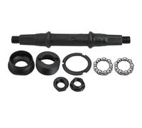 QOXEZY Kit asse movimento centrale con foro quadrato, coppe e cuscinetti, compatibile con biciclette con telaio da 29 mm, metallo nero, 14,5 x 4,5 cm