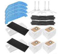 QOXEZY Kit di filtri per spazzole laterali principali per aspirapolvere robot Q11, 2 spazzole a rullo, 2 filtri, 2 spugne, 4 panni per, 4 sacchetti per la polvere, 4 spazzole laterali