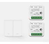 QOXEZY Kit interruttore della luce wireless con controllo vocale e telecomando RF433MHz, per controllo app TUYA e timer programmati, per case intelligenti e sistemi di commutazione esistenti (B)