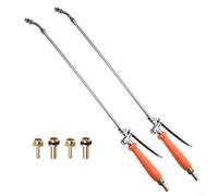 QOXEZY Lancia spray telescopica, in acciaio inox, da 1/4" e 3/8", in ottone, ricambio con maniglia per interruttore per lavaggio auto, irrigazione fiori (2 set)