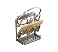 QOXEZY Organizer per coperchio con poggiamestolo, salvaspazio 2 in 1 per contenere due coperchi, riduce al minimo i movimenti durante l'uso, supporta una manipolazione frequente per il piano di lavoro