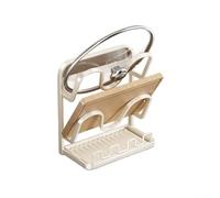 QOXEZY Organizer per coperchio con poggiamestolo, salvaspazio 2 in 1, per contenere due coperchi, riduce al minimo i movimenti durante l'uso, supporta una manipolazione frequente per il piano di