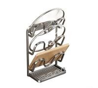 QOXEZY Organizer per coperchio con poggiamestolo, salvaspazio 2 in 1, per contenere due coperchi, riduce al minimo i movimenti durante l'uso, supporta una manipolazione frequente per il piano di