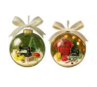 QOXEZY Palla di neve in stile vintage a forma di macchina da cucire, ornamento per le vacanze, con rotoli e strumenti da cucito, perfetto per trapuntatori, sarte o spazi creativi