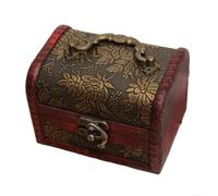 QOXEZY Portagioie rustico in legno per anelli, orecchini, collane, documenti, piccoli oggetti essenziali, decorazione per la casa, con estetica nostalgica (C)